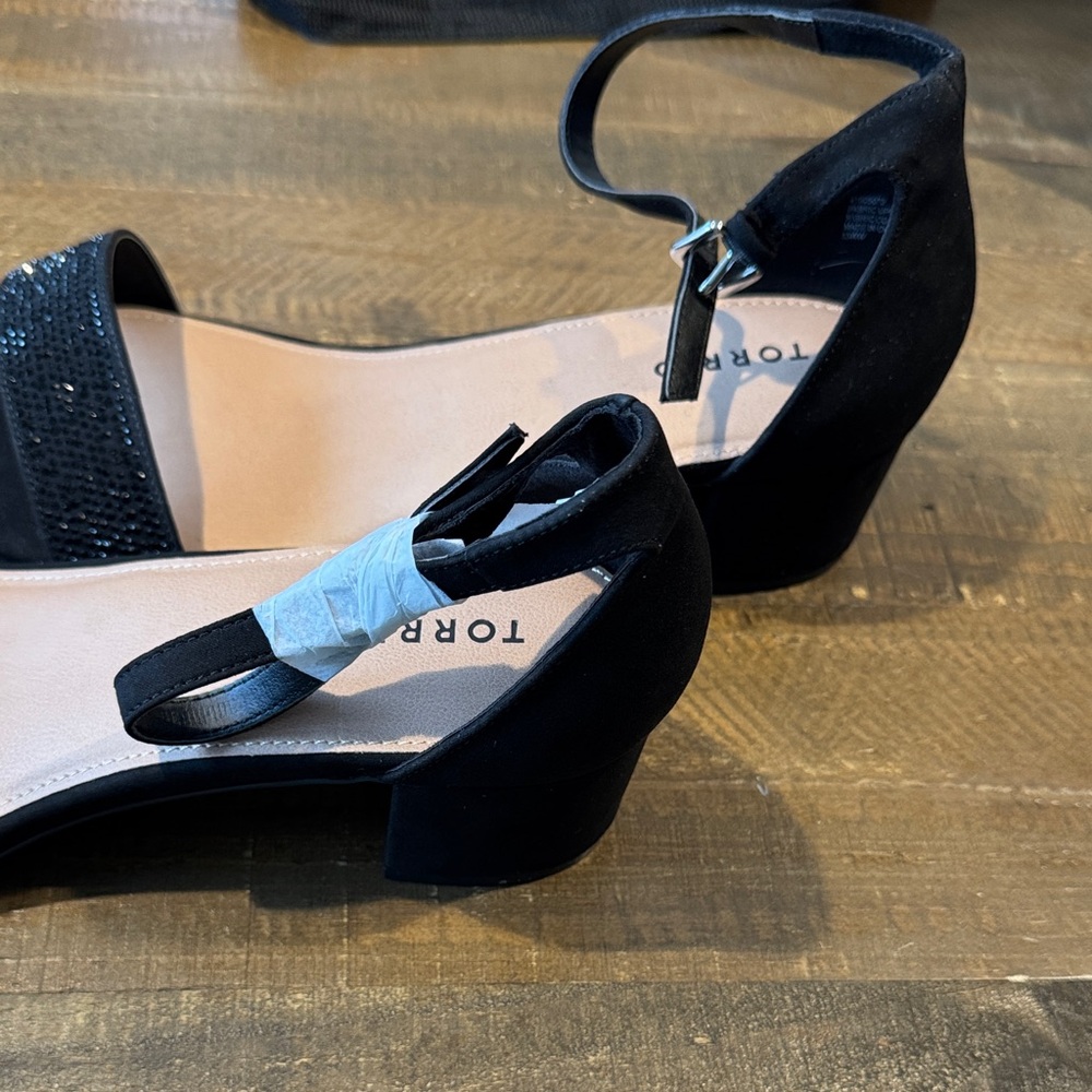 Torrid Black Heeled Sandals with Rhinestone Detail - Picture 5 of 7